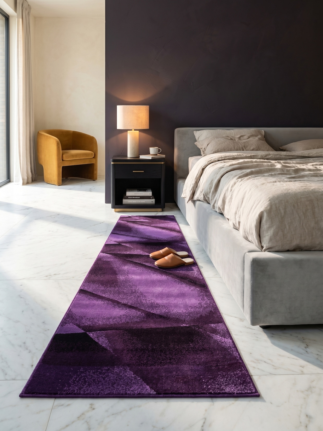 Teppich Kurzflor ASPEN in Violett, abstrakt, 80 x 150 cm