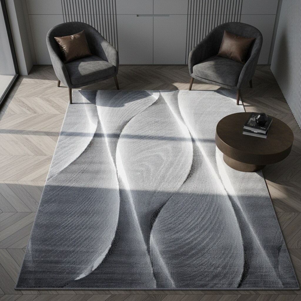 Teppich Kurzflor DRAU in Schwarz, mit Farbverlauf, 280 x 370 cm