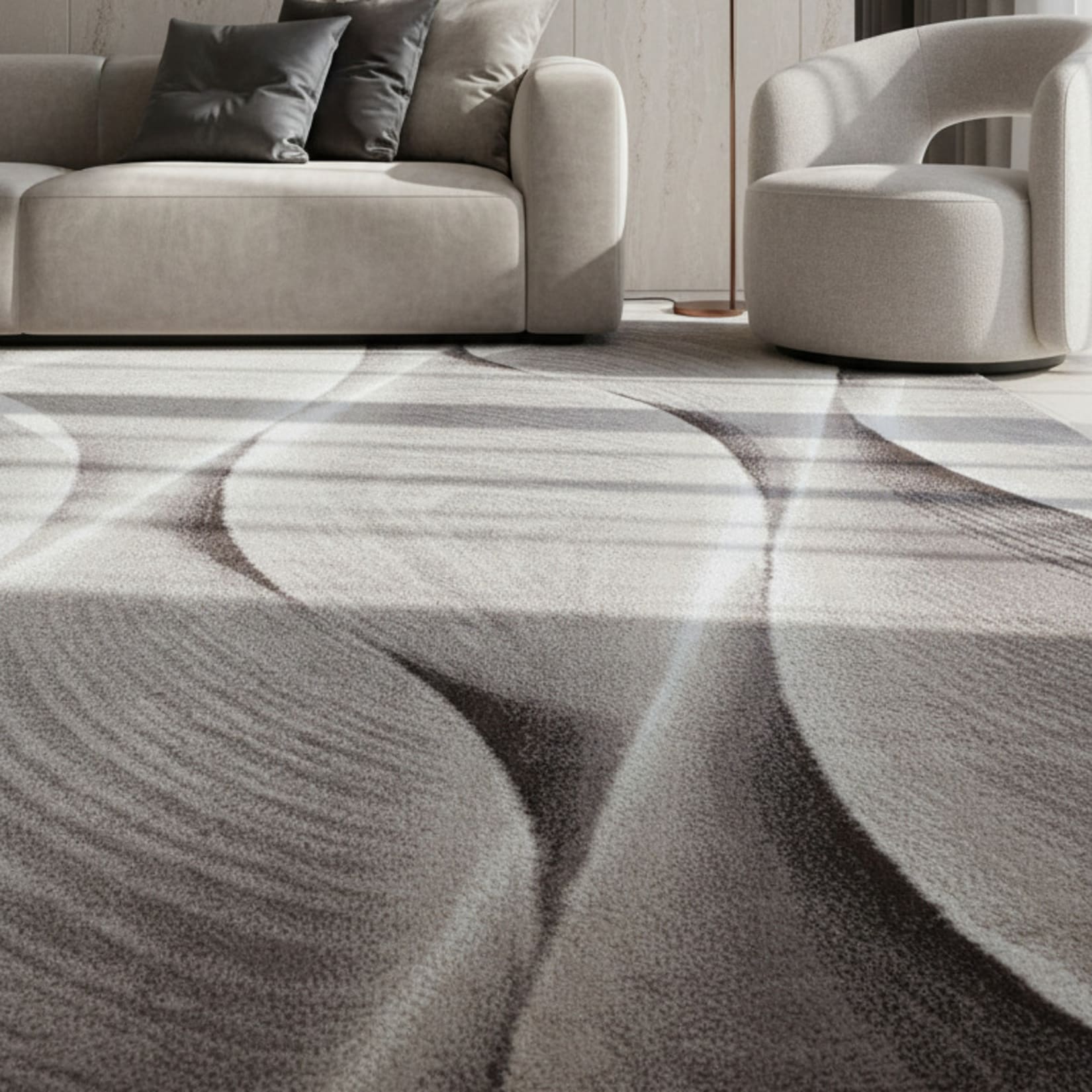 Teppich Kurzflor DRAU in Braun, mit Farbverlauf, 140 x 200 cm