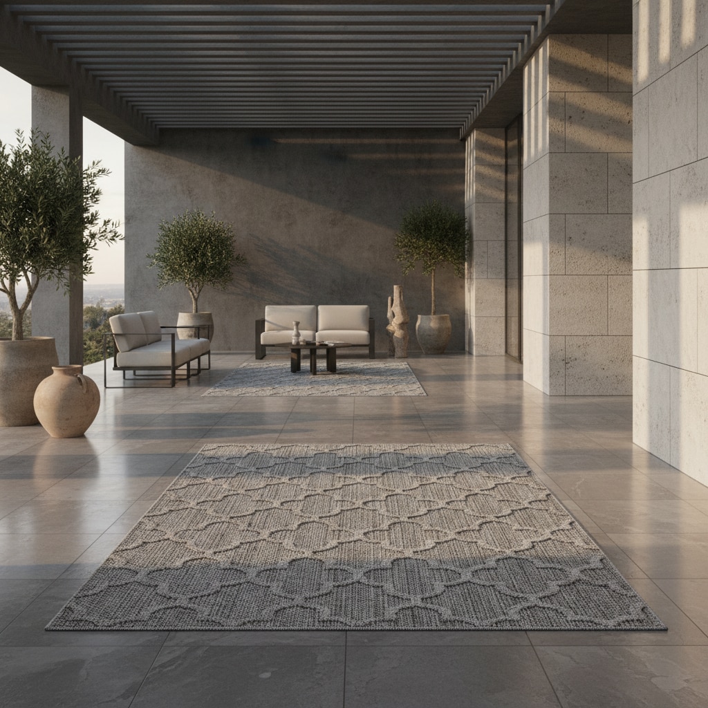 Teppich Outdoor IMST in Grau, im Skandi-Stil, 140 x 200 cm
