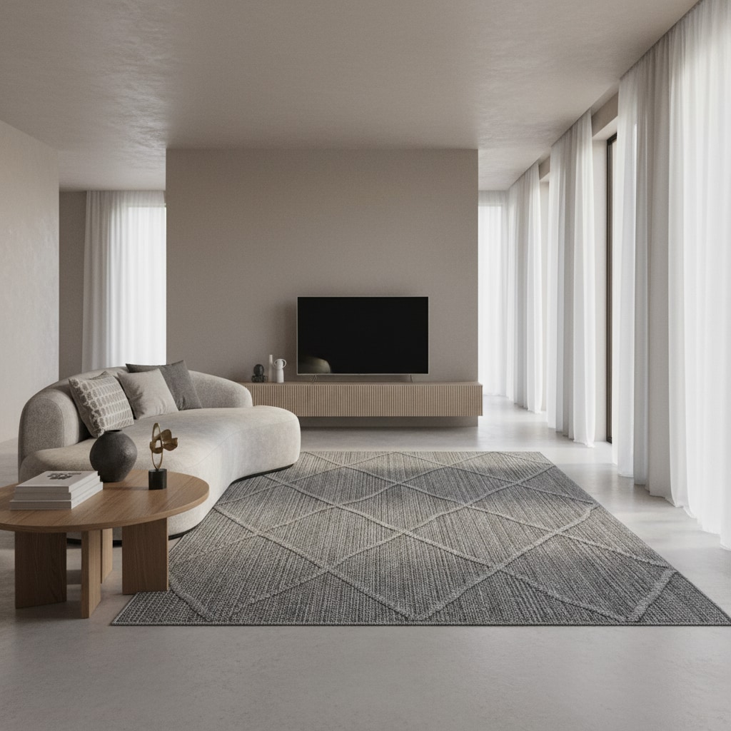 Teppich Outdoor IMST in Grau, im Boho-Stil, 80 x 150 cm