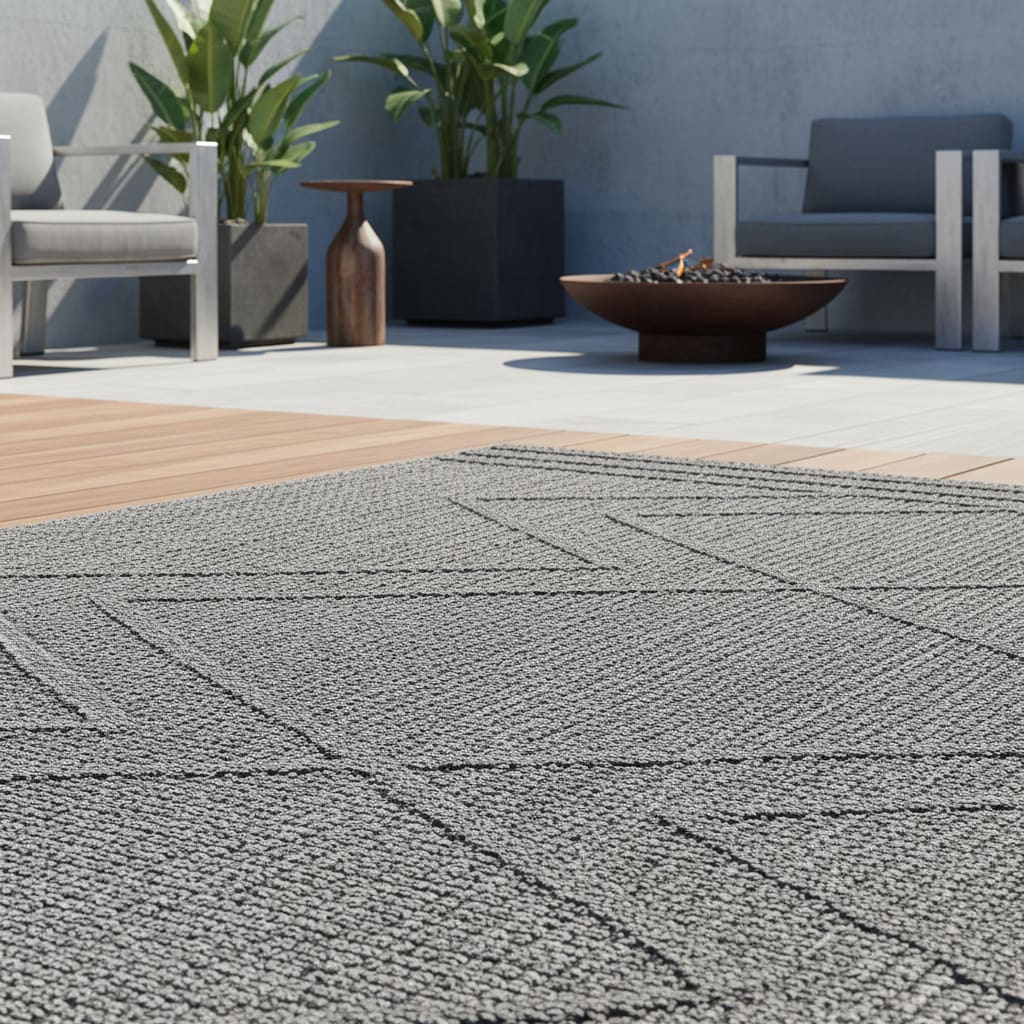 Teppich Outdoor IMST in Grau, im Boho-Stil, aus Polypropylen, 80 x 150 cm
