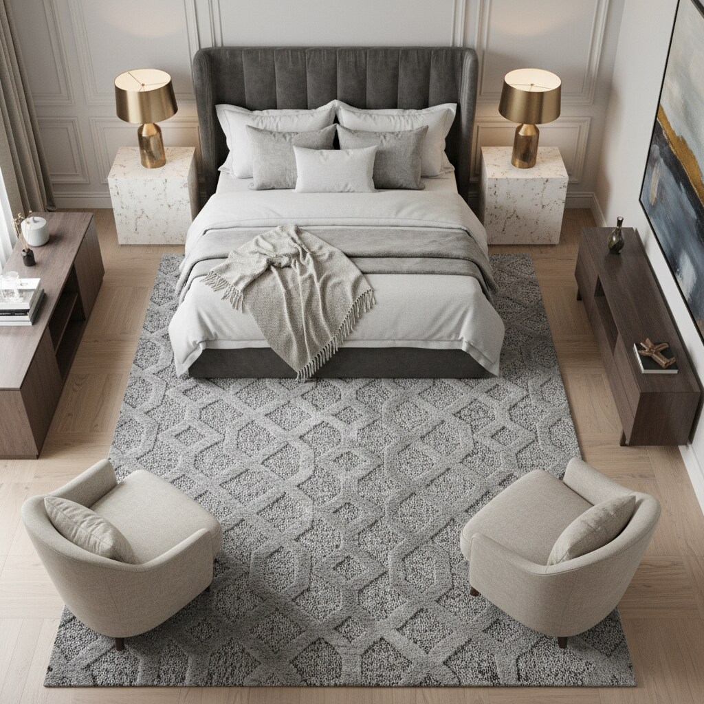 Teppich Hochflor TALFER in Grau, geometrisch, 60 x 110 cm
