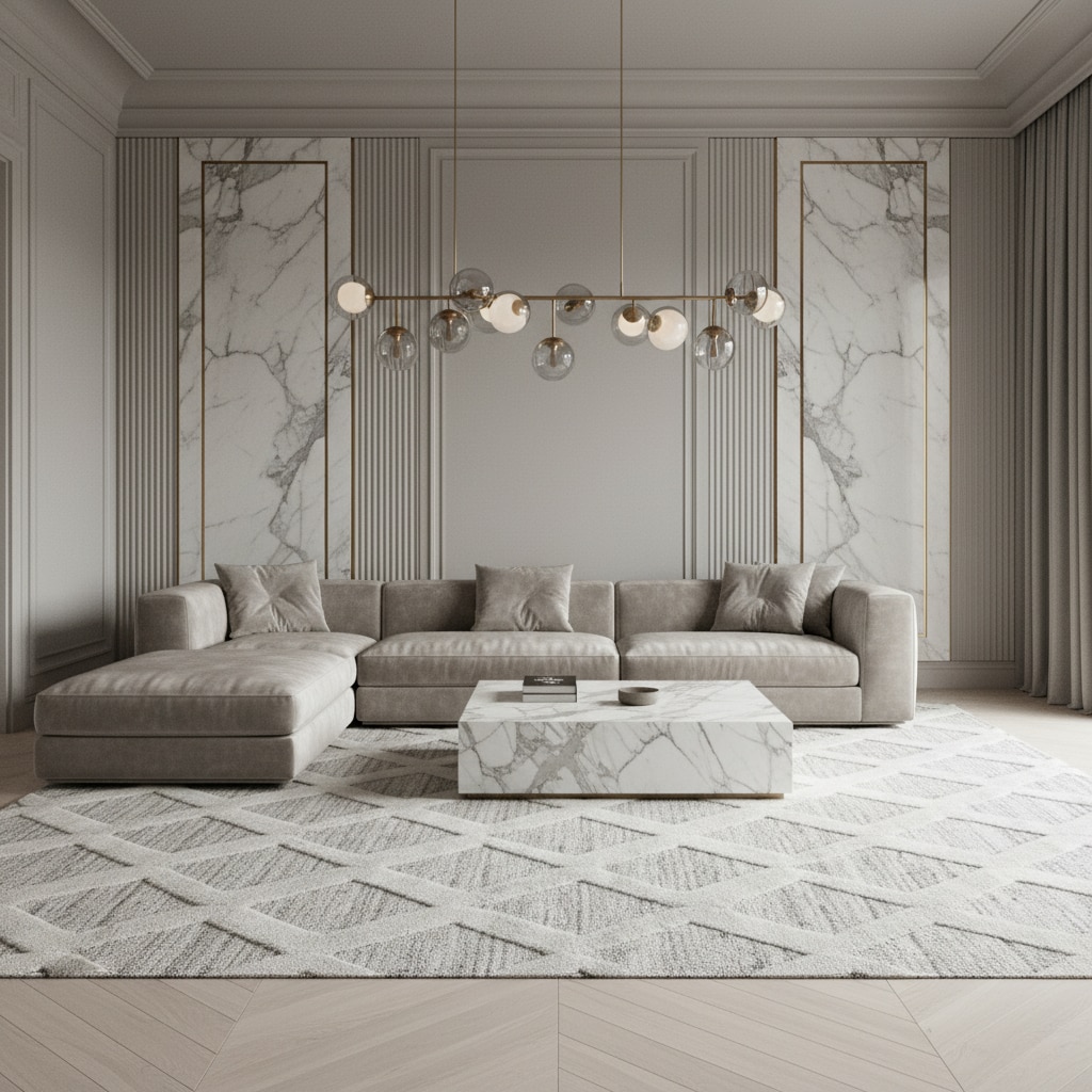 Teppich Hochflor TALFER in Grau, im Boho-Stil, 140 x 200 cm