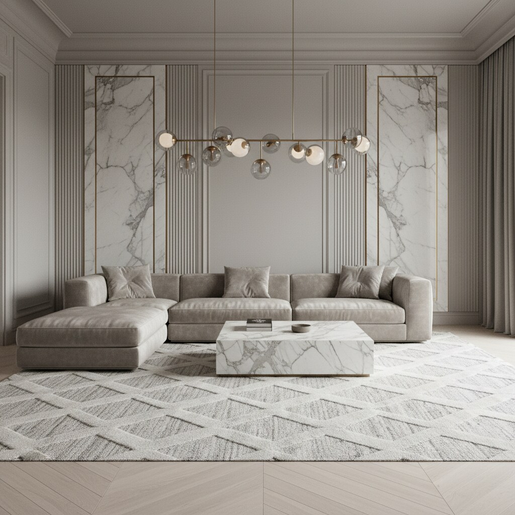 Teppich Hochflor TALFER in Grau, im Boho-Stil, 200 x 290 cm