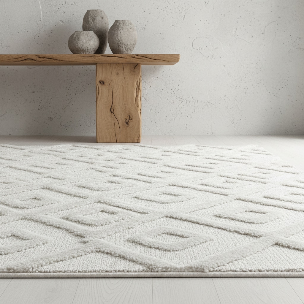 Teppich Hochflor TALFER in Creme, geometrisch, 200 x 290 cm