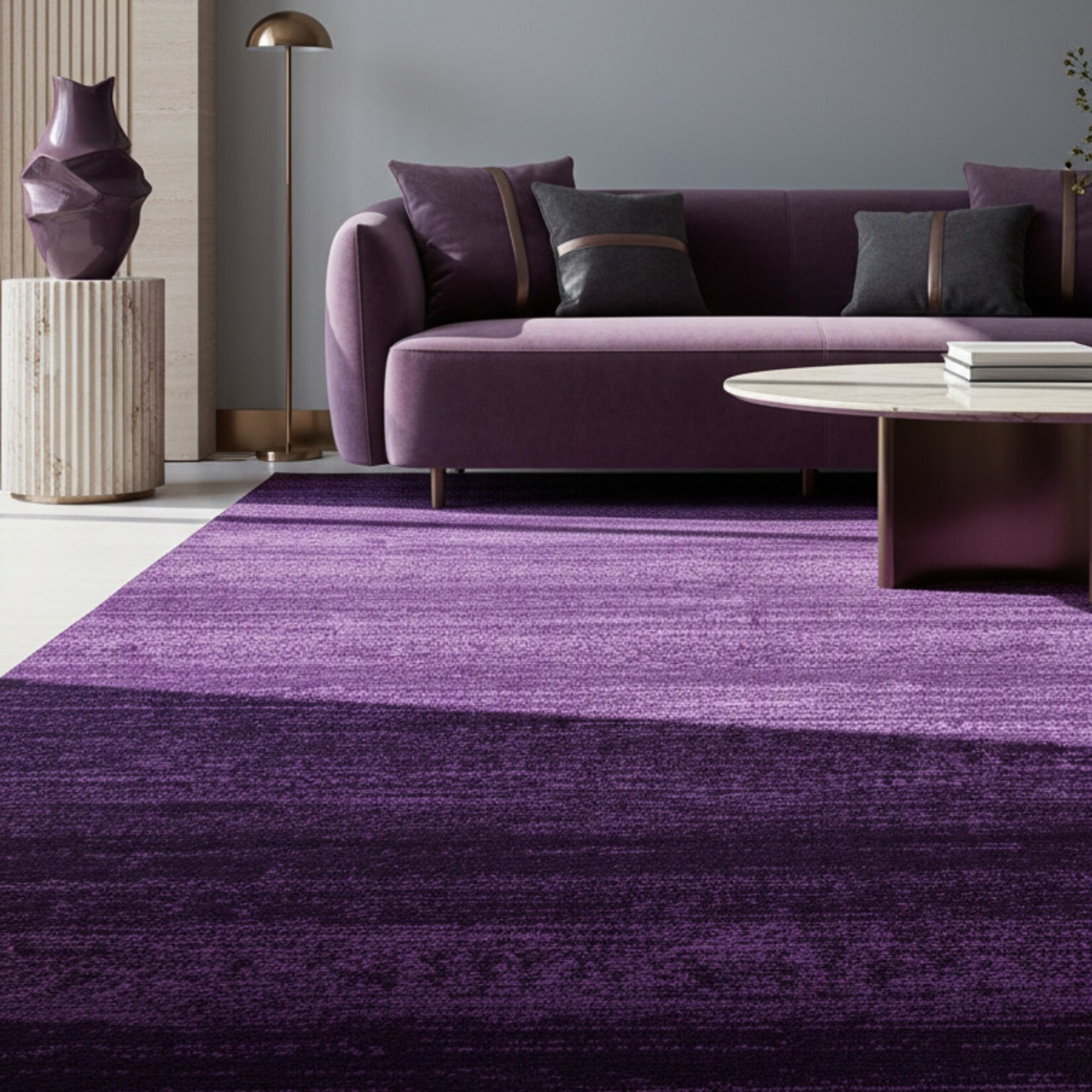 Teppich Kurzflor INN in Violett, einfarbig, 280 x 370 cm