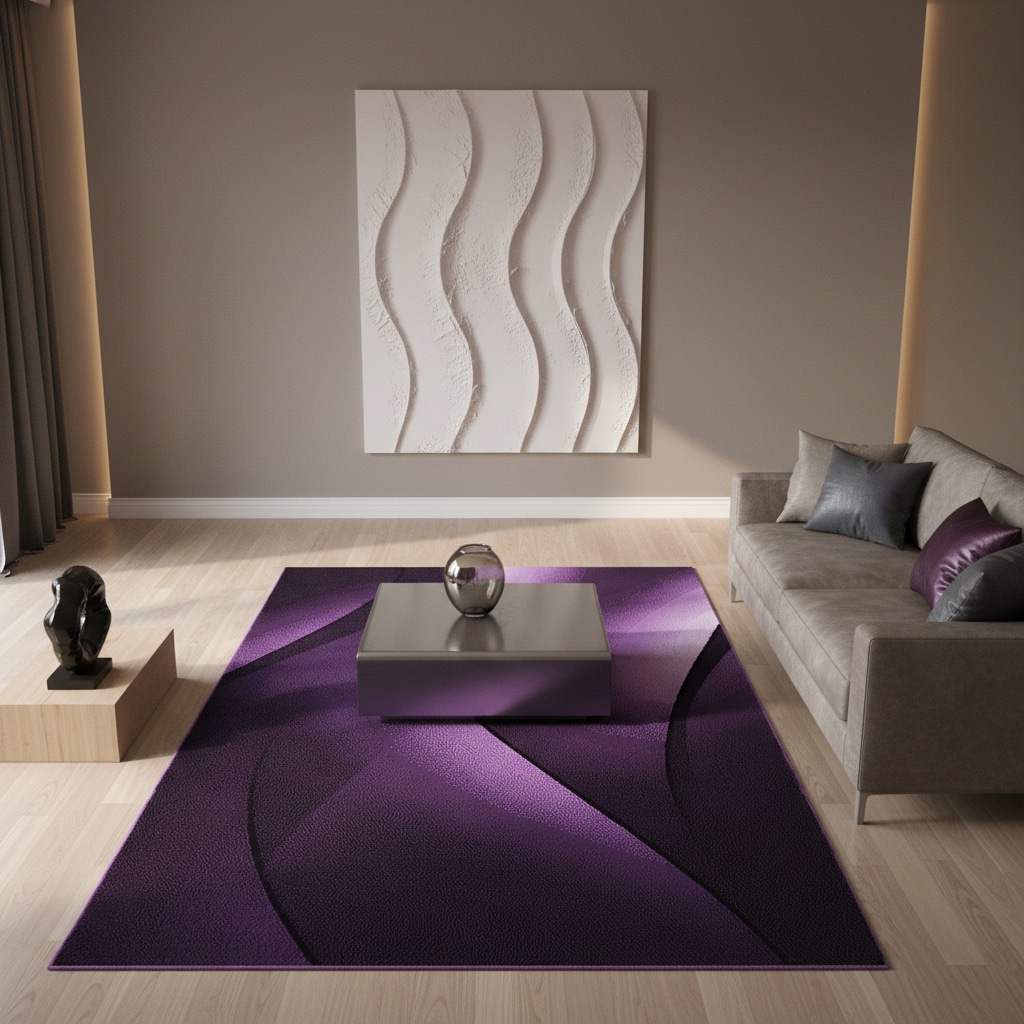 Teppich Kurzflor INN in Violett, mit Farbverlauf, 160 x 230 cm