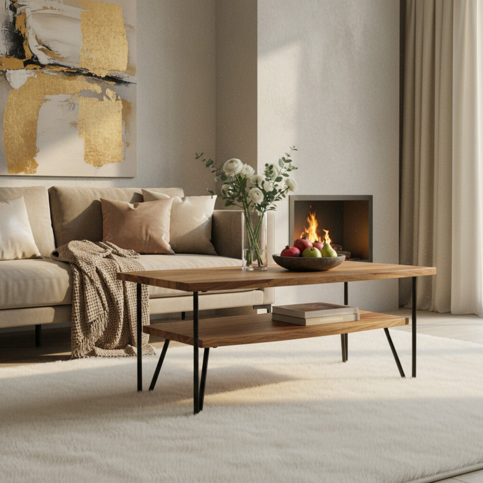Teppich Kurzflor Waschbar NECKAR in Creme, einfarbig, 60 x 110 cm