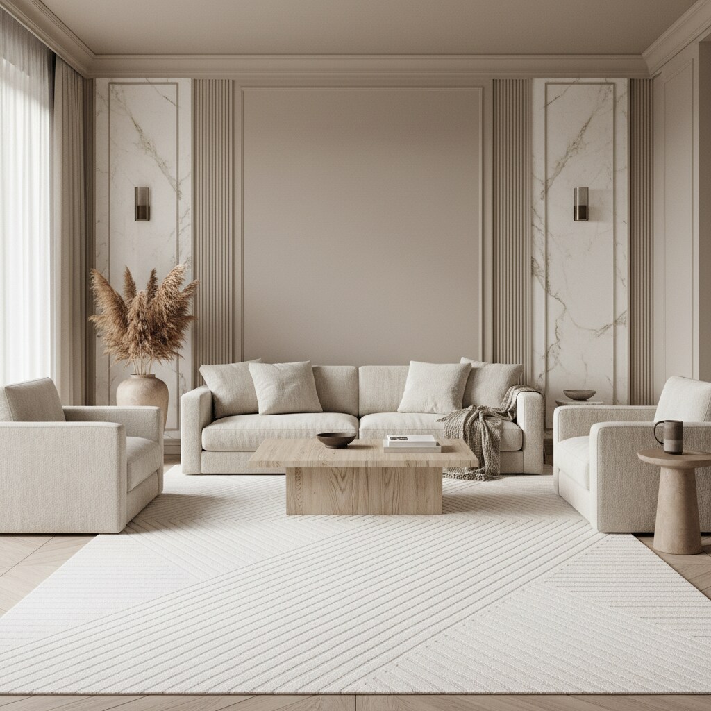 Teppich Kurzflor ILLER in Creme, mit 3D-Design, aus Jute, Florhöhe 12 mm, 80 x 250 cm