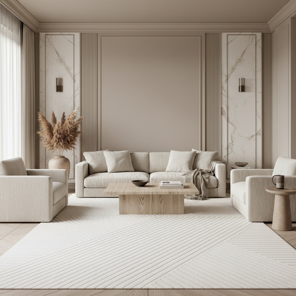 Teppich Kurzflor ILLER in Creme, mit 3D-Design, aus Jute, Florhöhe 12 mm, 160 x 230 cm