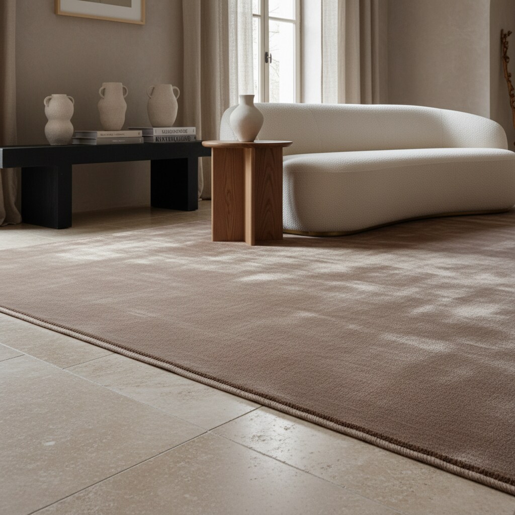 Teppich Kurzflor Waschbar LECH in Beige, einfarbig, 160 x 230 cm