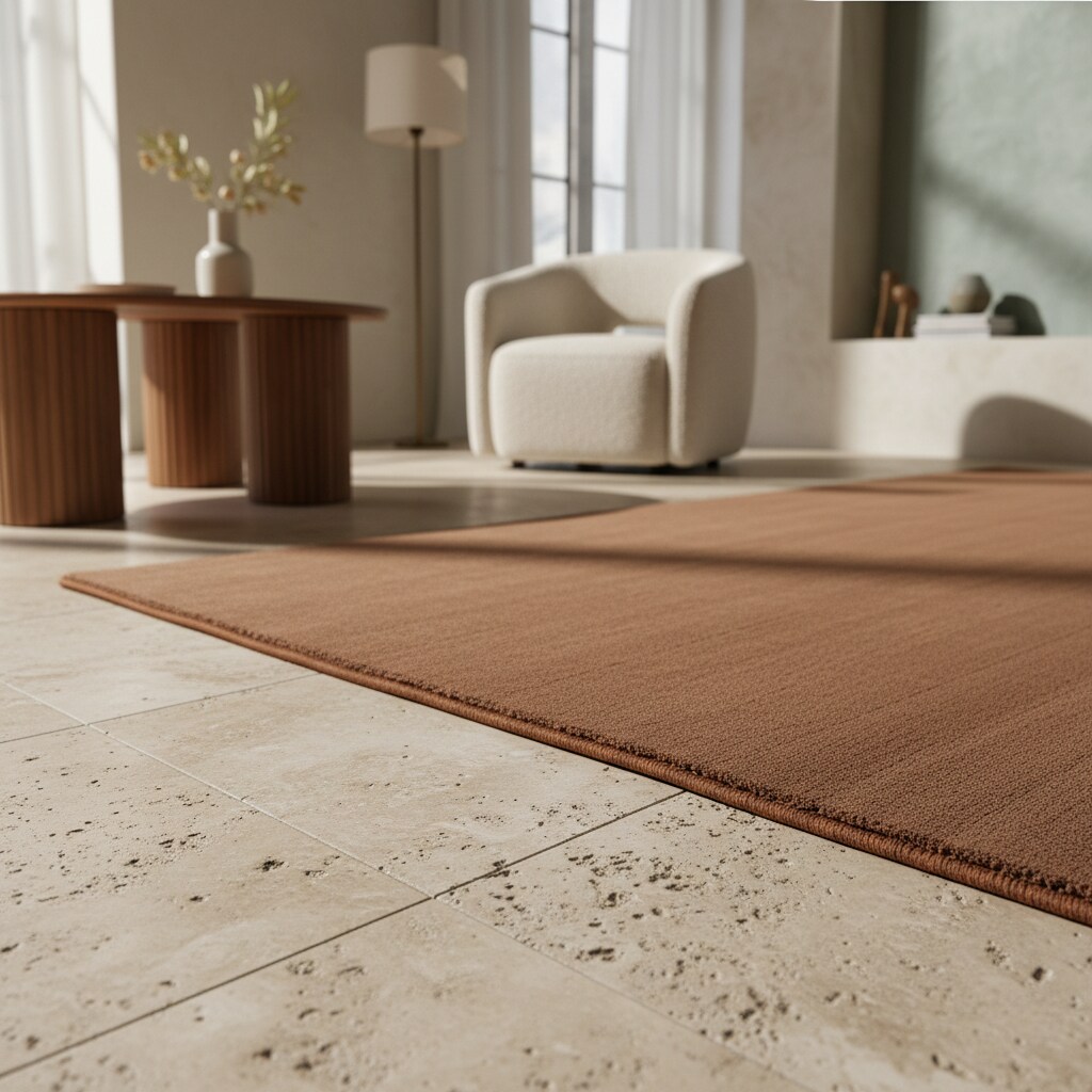 Teppich Kurzflor Waschbar LECH in Braun, einfarbig, 240 x 340 cm