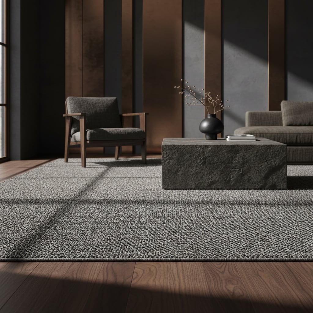Teppich Flachgewebe CIMA in Grau, einfarbig, 80 x 150 cm