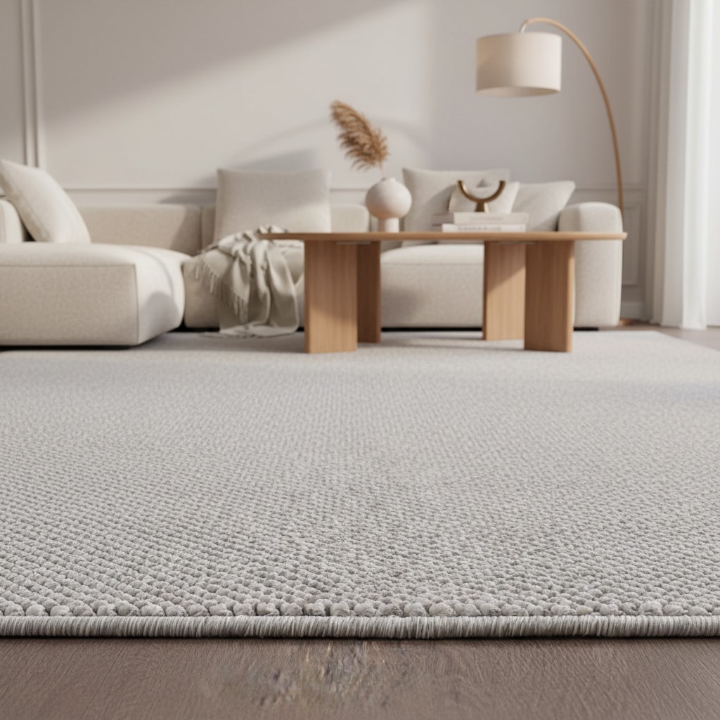 Teppich Flachgewebe CIMA in Silber, einfarbig, 80 x 150 cm