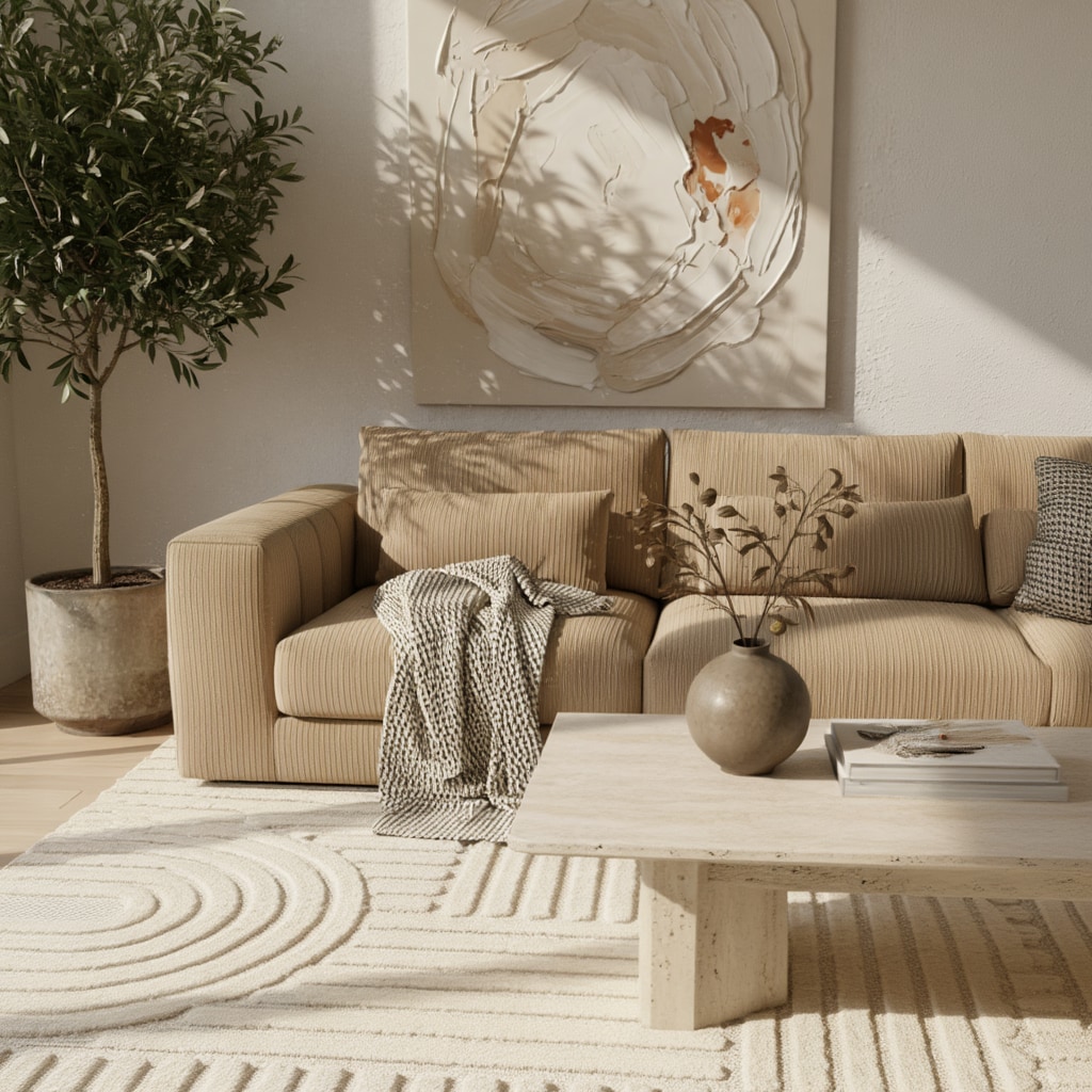 Teppich Hochflor RIGI in Creme, im Skandi-Boho-Stil, 140 x 200 cm