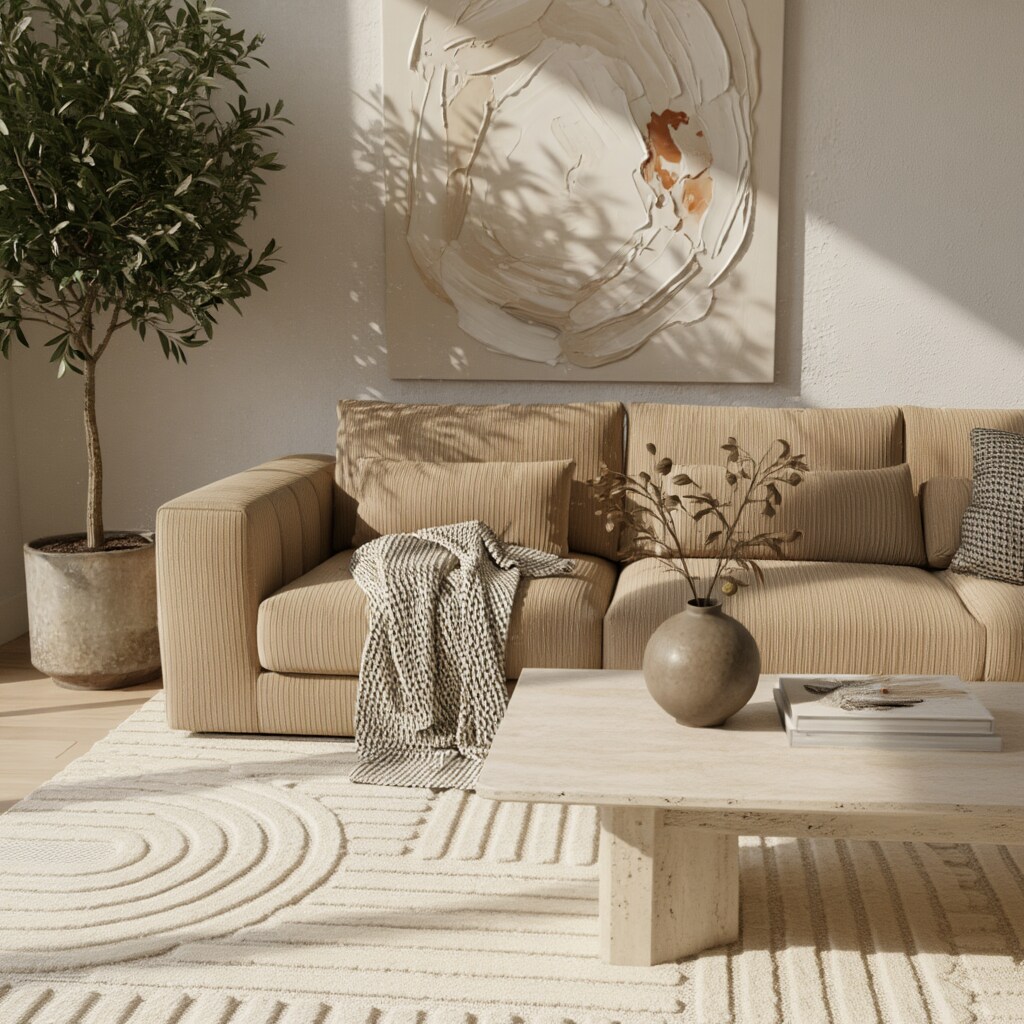 Teppich Hochflor RIGI in Creme, im Skandi-Boho-Stil, 240 x 340 cm