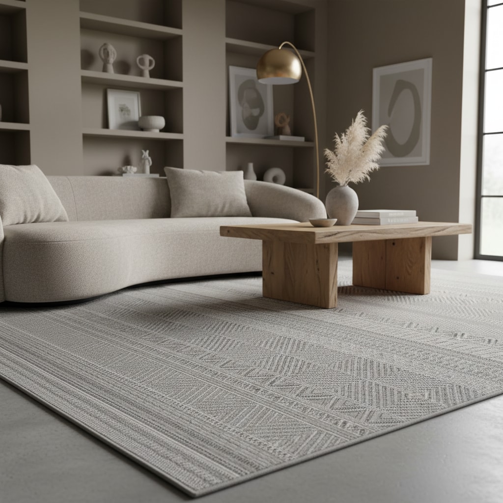 Teppich Outdoor VENTOUX in Grau, im Ethno-Stil, 80 x 250 cm