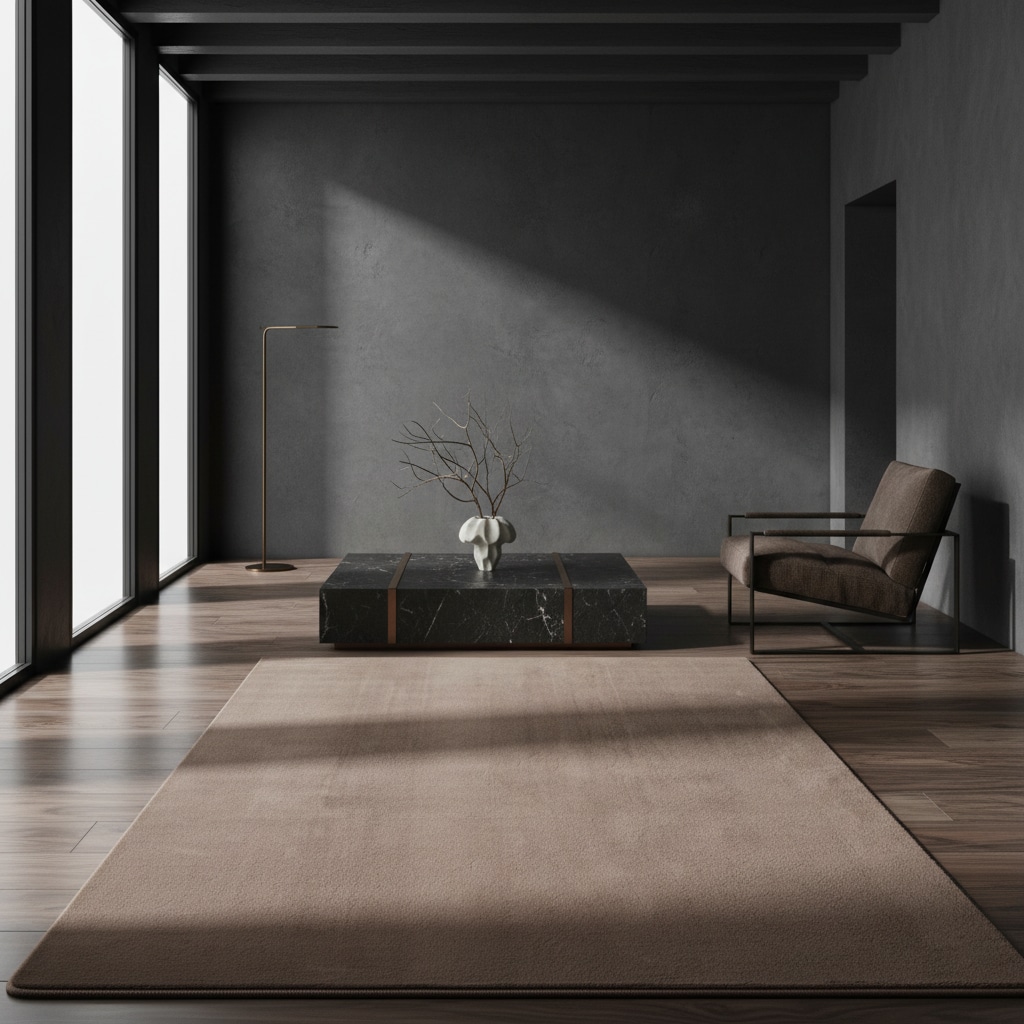 Teppich Kurzflor Waschbar ISAR in Mokka, einfarbig, 140 x 200 cm