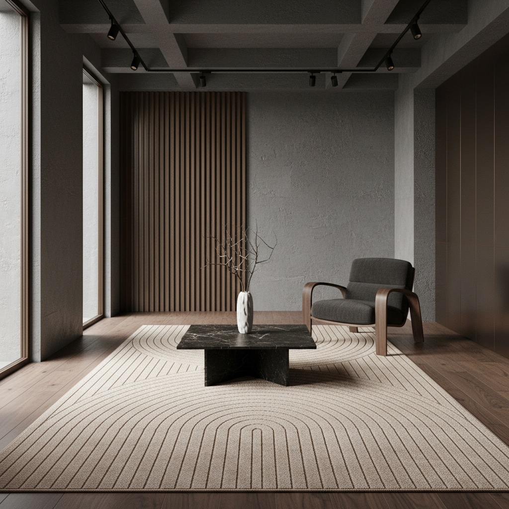 Teppich Outdoor ENGADIN in Beige, im Skandi-Stil mit 3D-Design, 280 x 370 cm