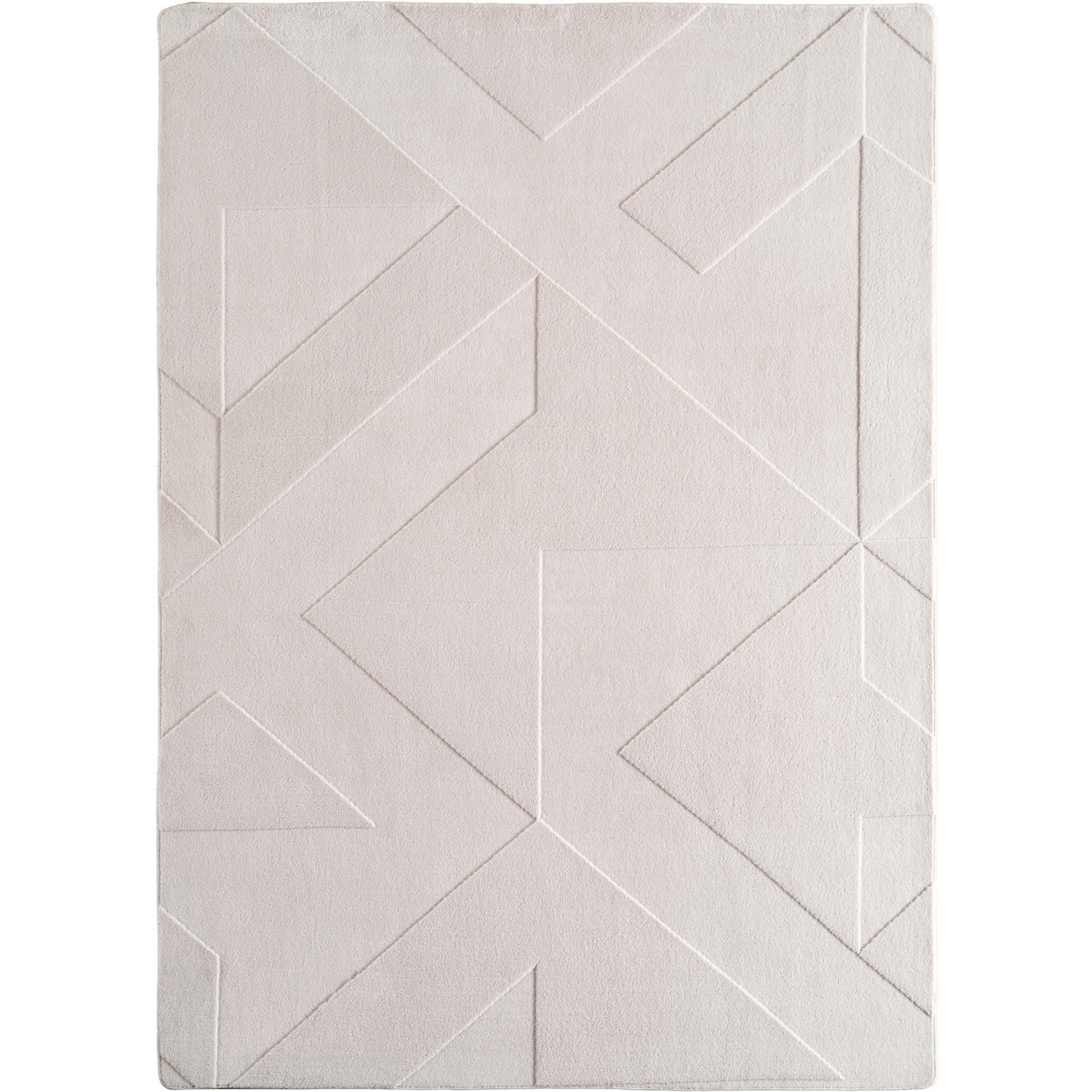 Teppich Kurzflor Waschbar LAVAREDO in Creme, geometrisch, 160 x 230 cm