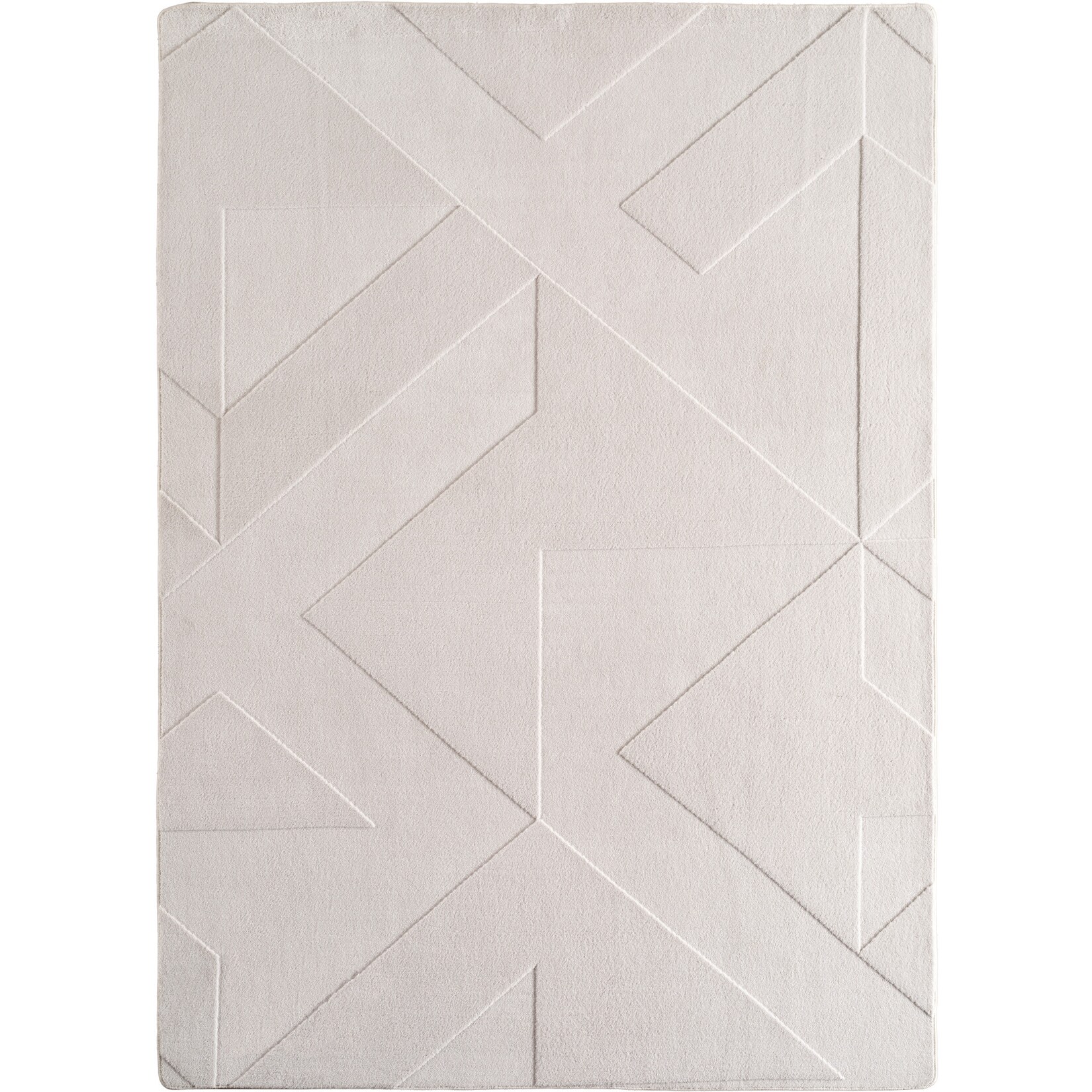 Teppich Kurzflor Waschbar LAVAREDO in Creme, geometrisch, 200 x 290 cm