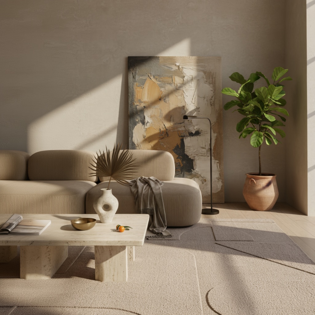 Teppich Kurzflor Waschbar LAVAREDO in Beige, im Skandi-Stil, 80 x 250 cm