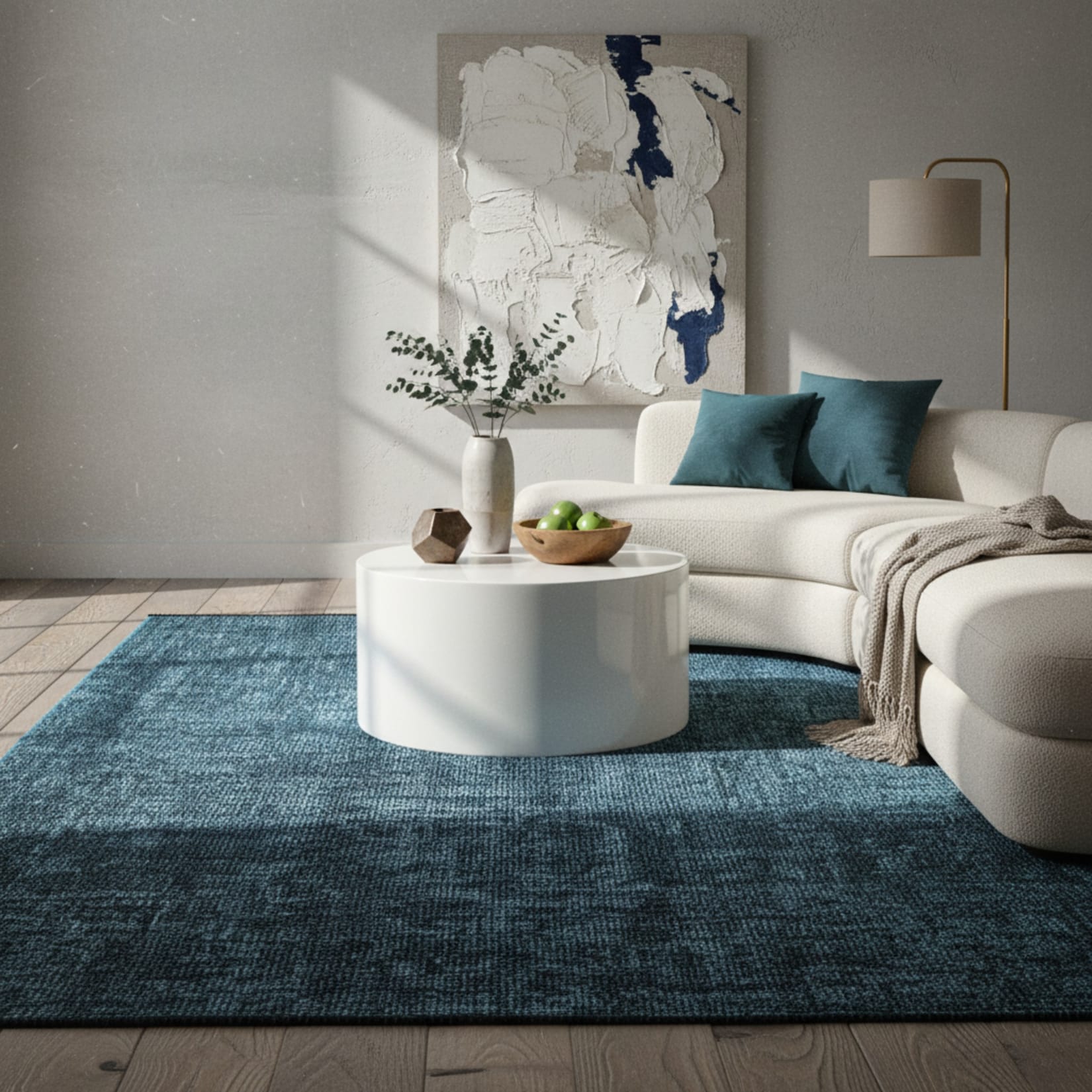 Teppich aus Baumwolle Waschbar KOFEL in Blau, einfarbig, 160 x 230 cm