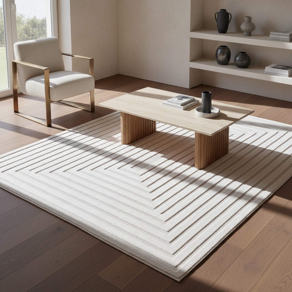 Teppich Outdoor ORTLER in Creme, mit 3D-Design, Florhöhe 4 mm, 240 x 340 cm