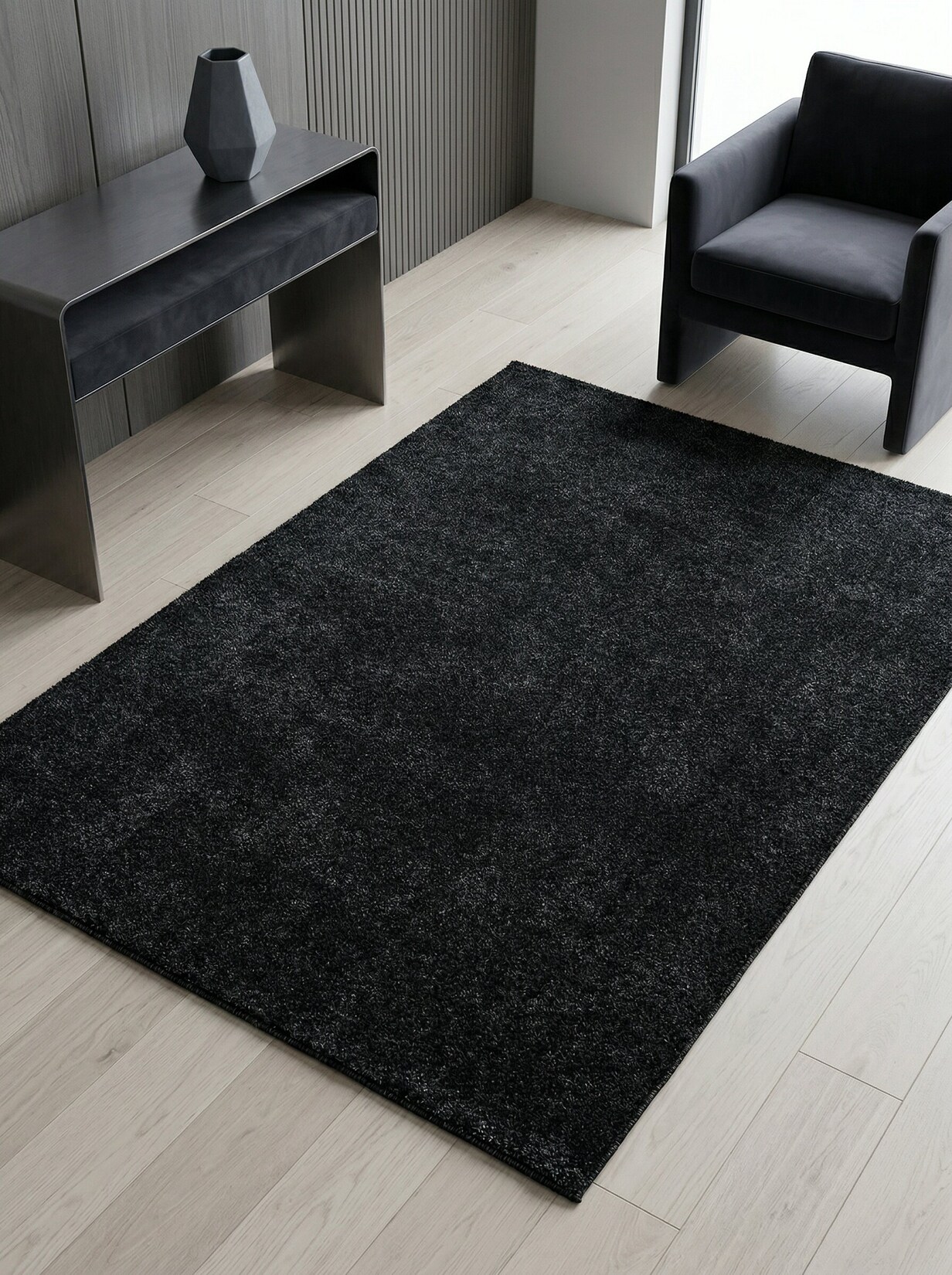 Kurzflorteppich MAIN, einfarbig, Anthrazit, 60 x 100 cm