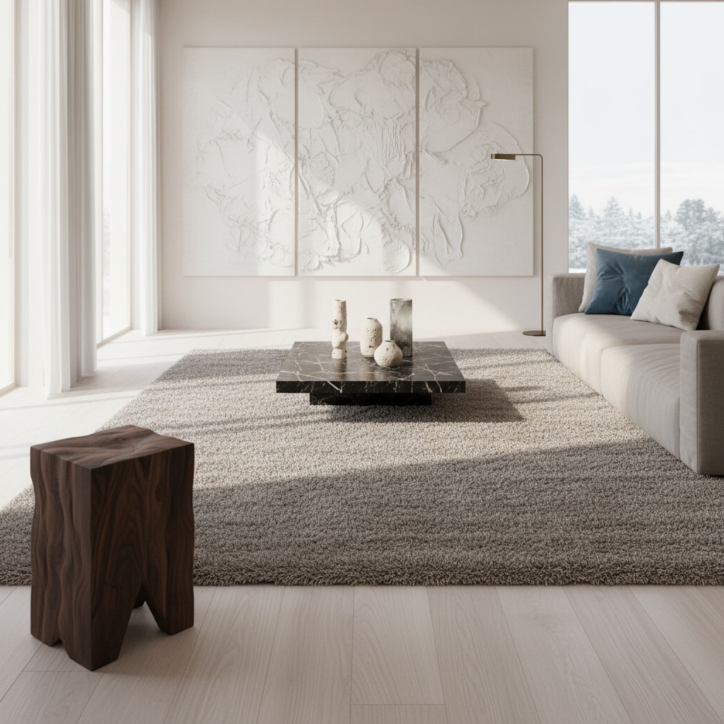 Hochflorteppich SALZACH, einfarbig, Beige, 160 x 230 cm