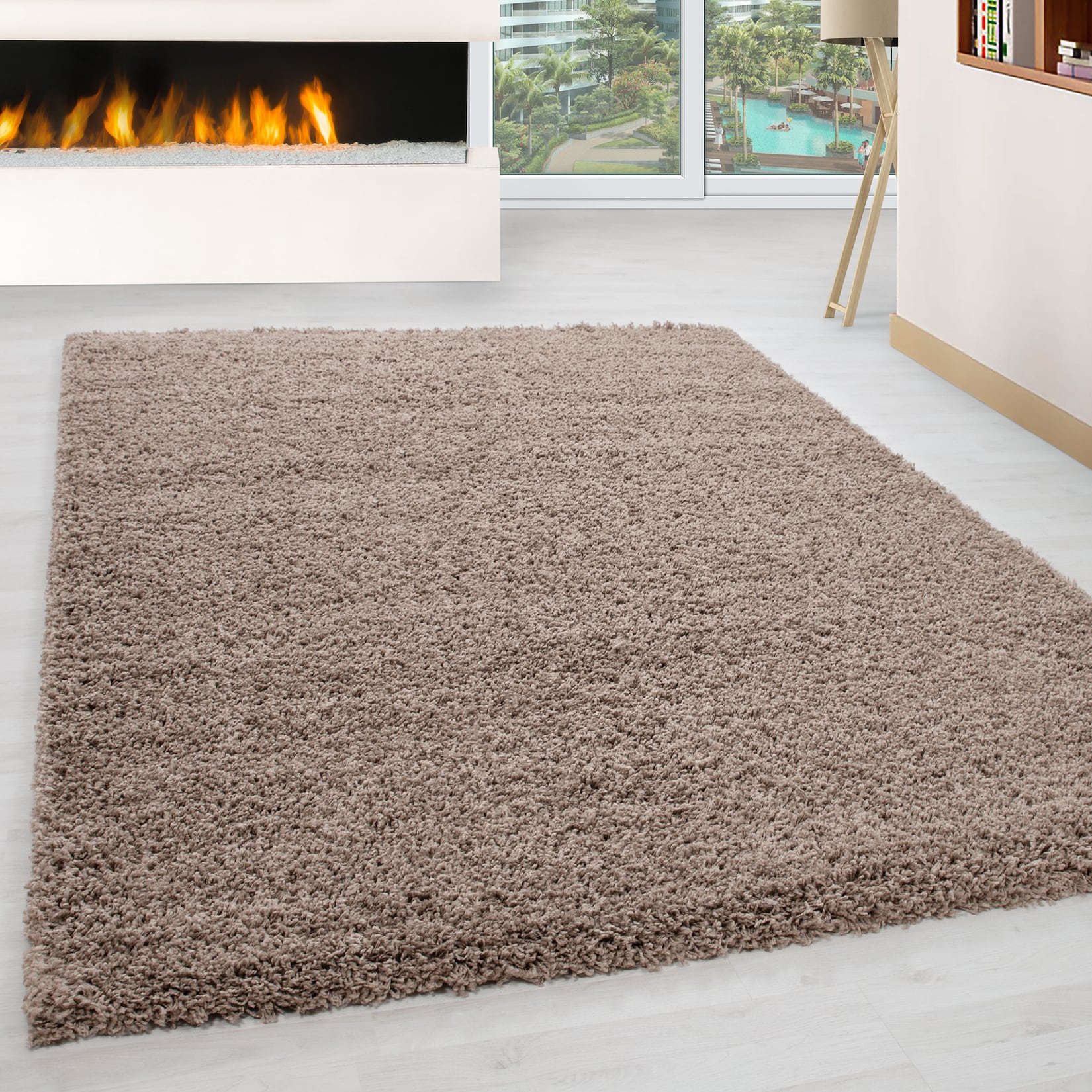 Hochflorteppich RHEIN, einfarbig, Beige, 300 x 400 cm