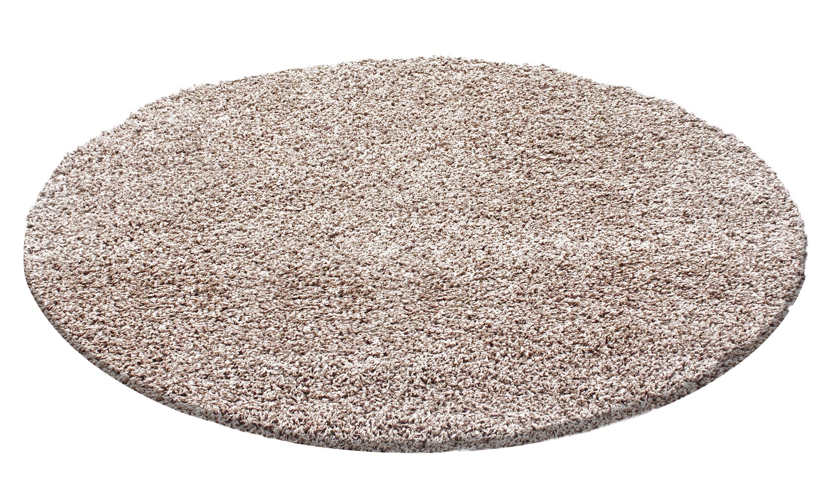 Hochflorteppich RHEIN, einfarbig, Beige, Ø 160 cm