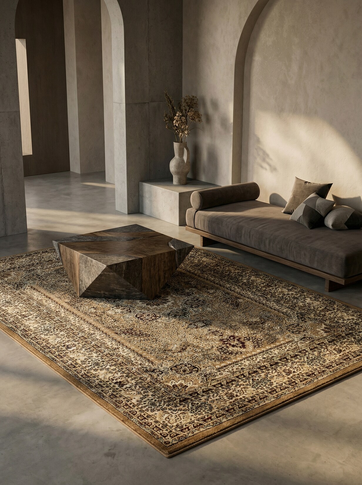Kurzflorteppich TANNHEIM, orientalisch, Beige, 160 x 230 cm