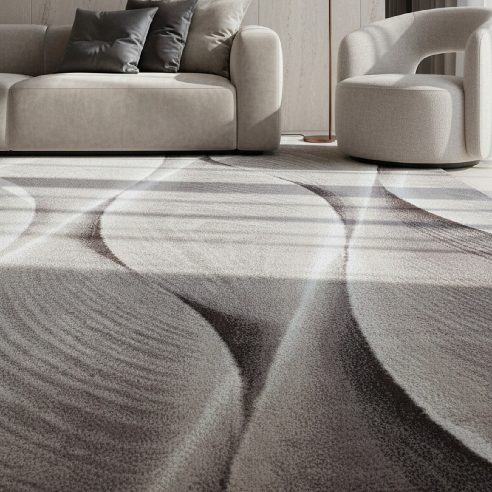 Kurzflorteppich DRAU, mit Farbverlauf, Braun, 140 x 200 cm