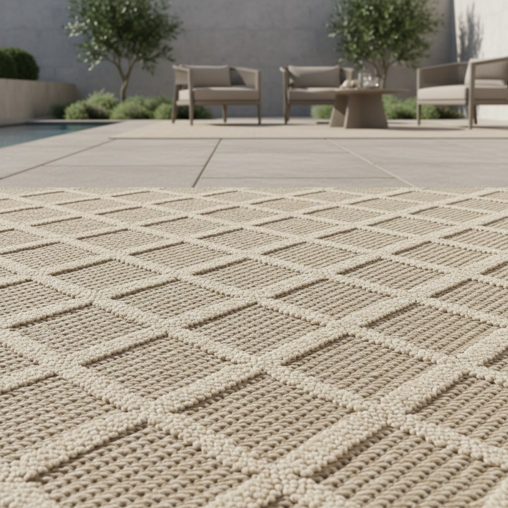 Outdoorteppich IMST, mit Rautenmuster, Beige, 80 x 150 cm 