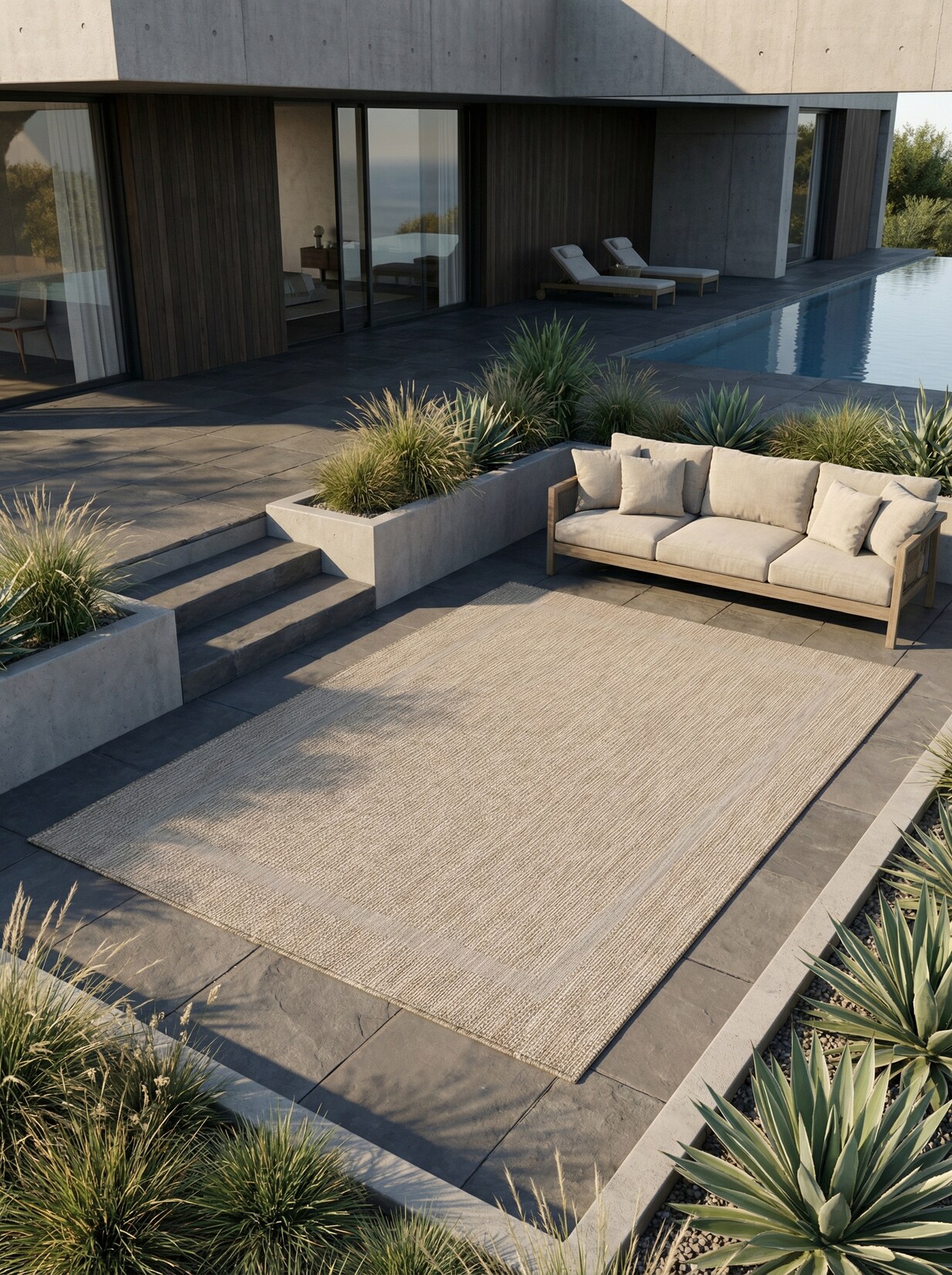 Outdoorteppich ALSTER, einfarbig, Beige, 80 x 150 cm