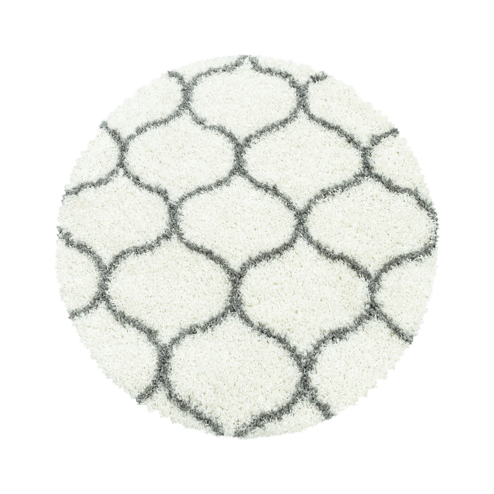 Hochflorteppich RONDA, im Skandi-Stil, Creme, Ø 160 cm