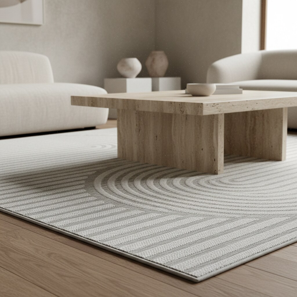 Outdoorteppich VENTOUX, im Boho-Stil, Grau, 140 x 200 cm