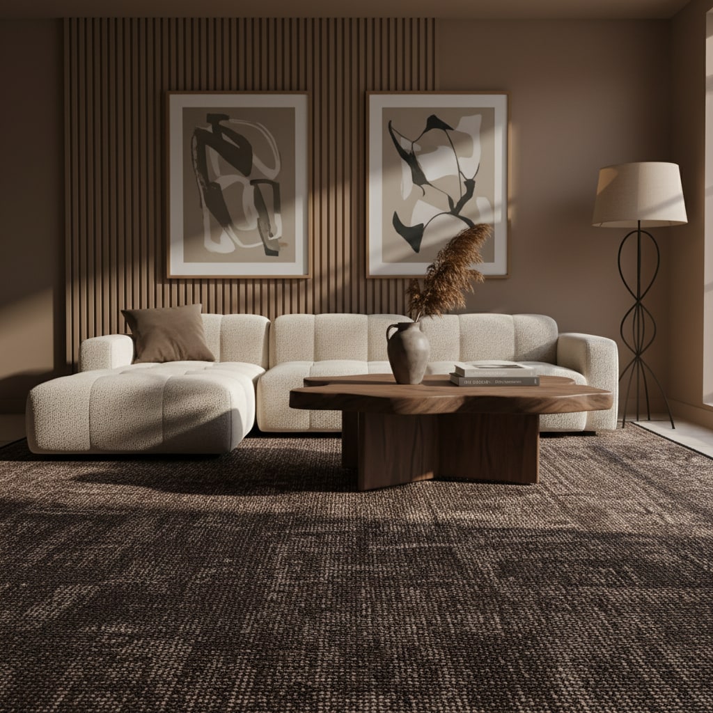 Baumwollteppich Waschbar KOFEL, einfarbig, Braun, 120 x 170 cm
