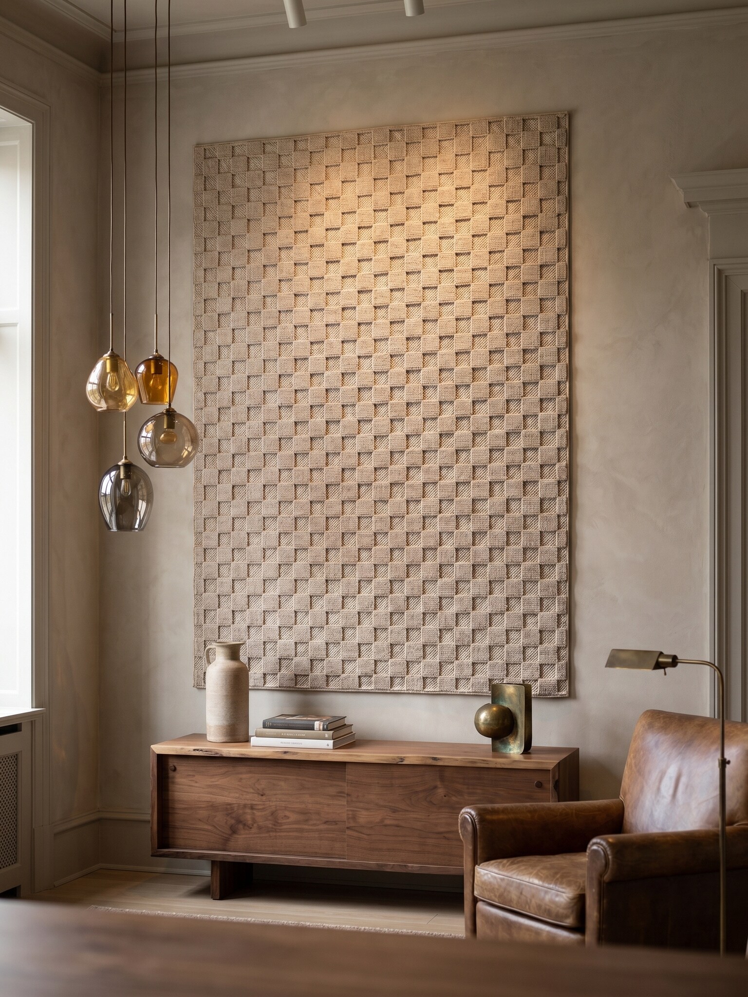 Flachgewebe-Teppich Schachbrett Beige 120x170 cm Schachbrett 