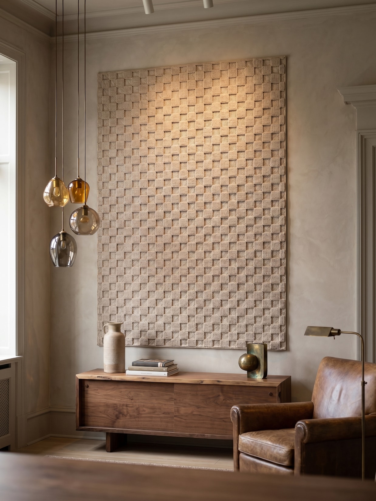 Flachgewebe-Teppich Schachbrett Beige 80x150 cm Schachbrett