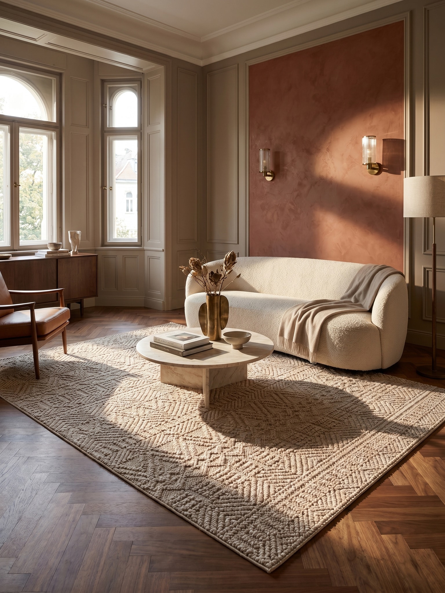 Flachgewebe-Teppich Ethno Beige 200x290 cm Ethno-Streifen 