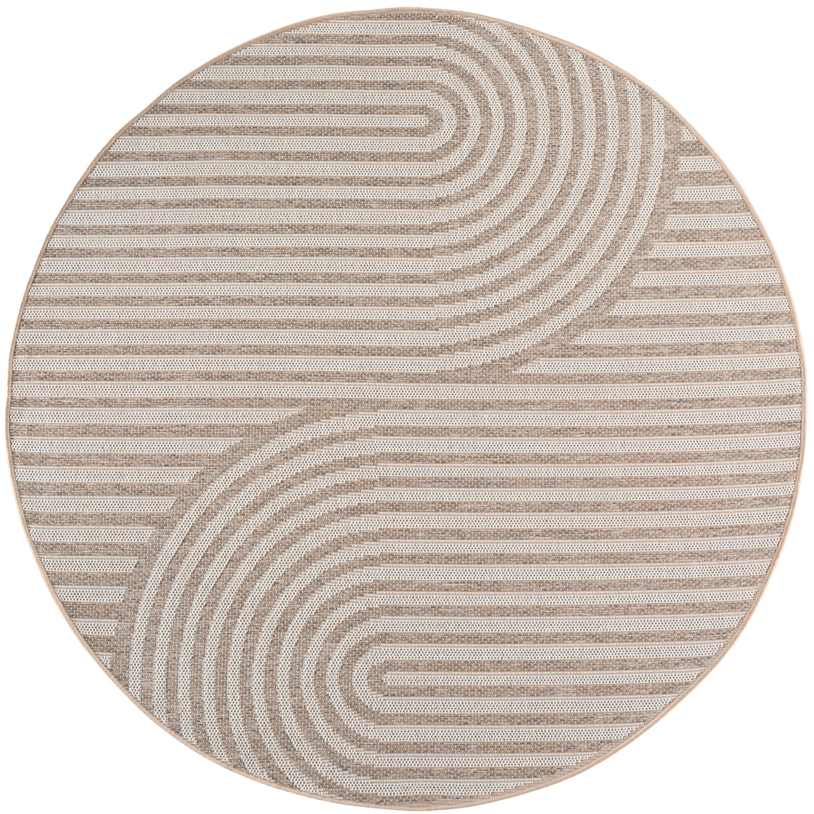 Outdoor-Teppich Boho-Bögen Beige 160x160 cm Wetterfest