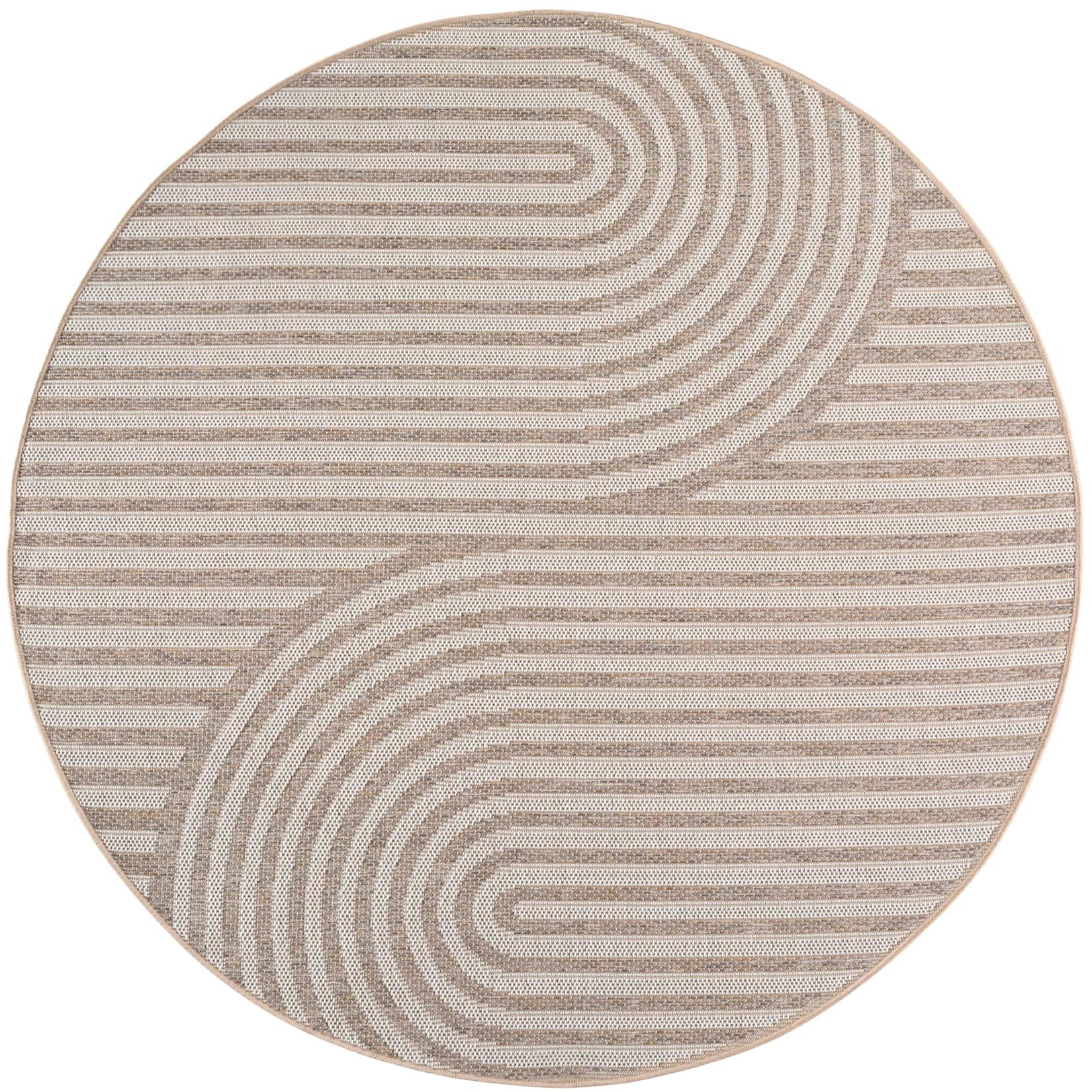 Outdoor-Teppich Boho-Bögen Beige 200x200 cm Wetterfest