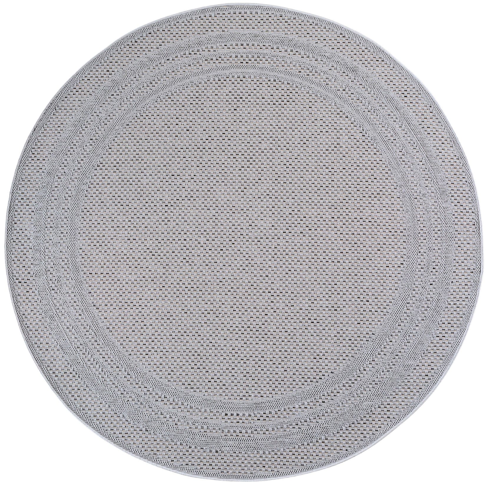 Outdoor-Teppich Bordüre Natur Grau 120x120 cm Wetterfest