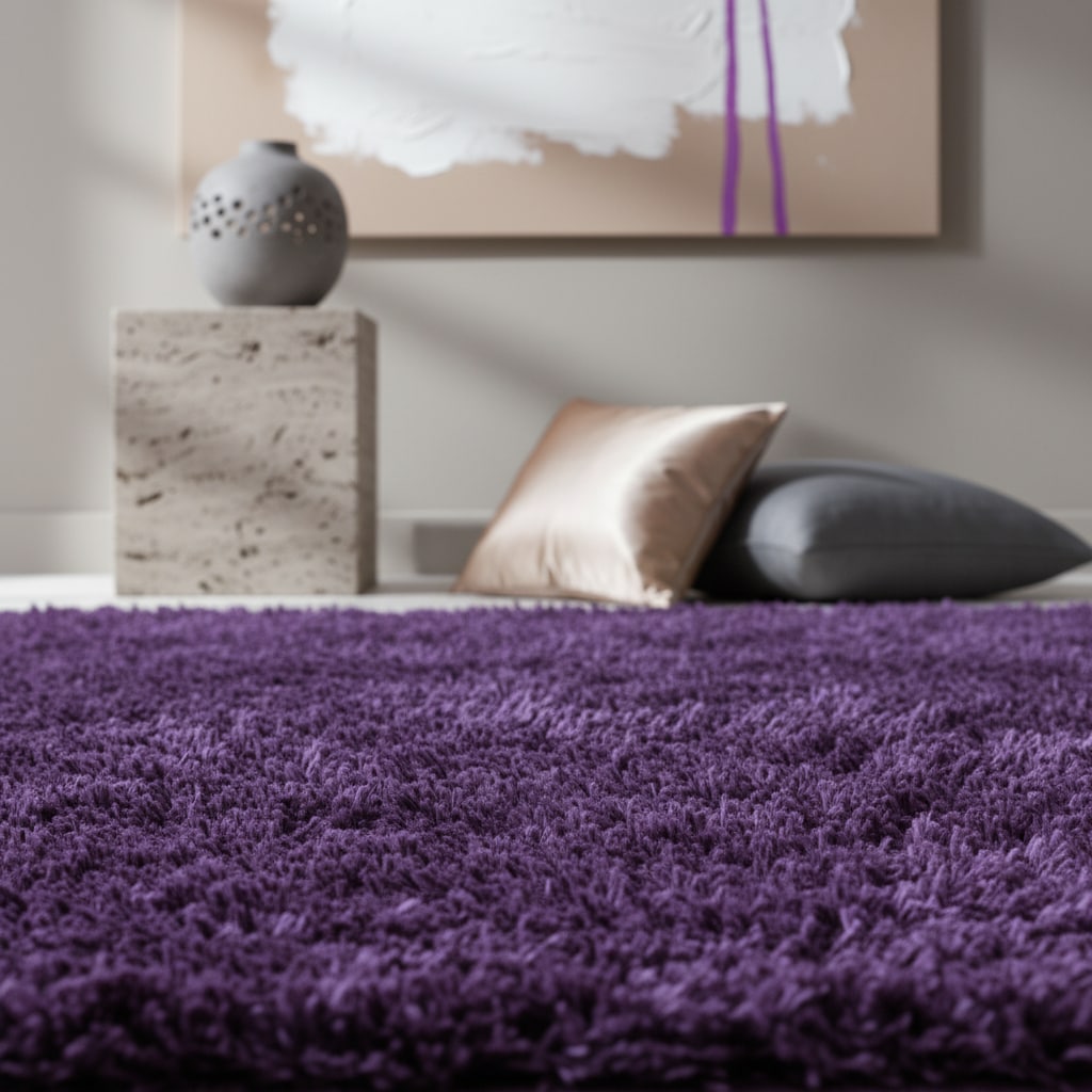 Hochflorteppich SALZACH, einfarbig, aus Polypropylen, Violett, 280 x 370 cm 