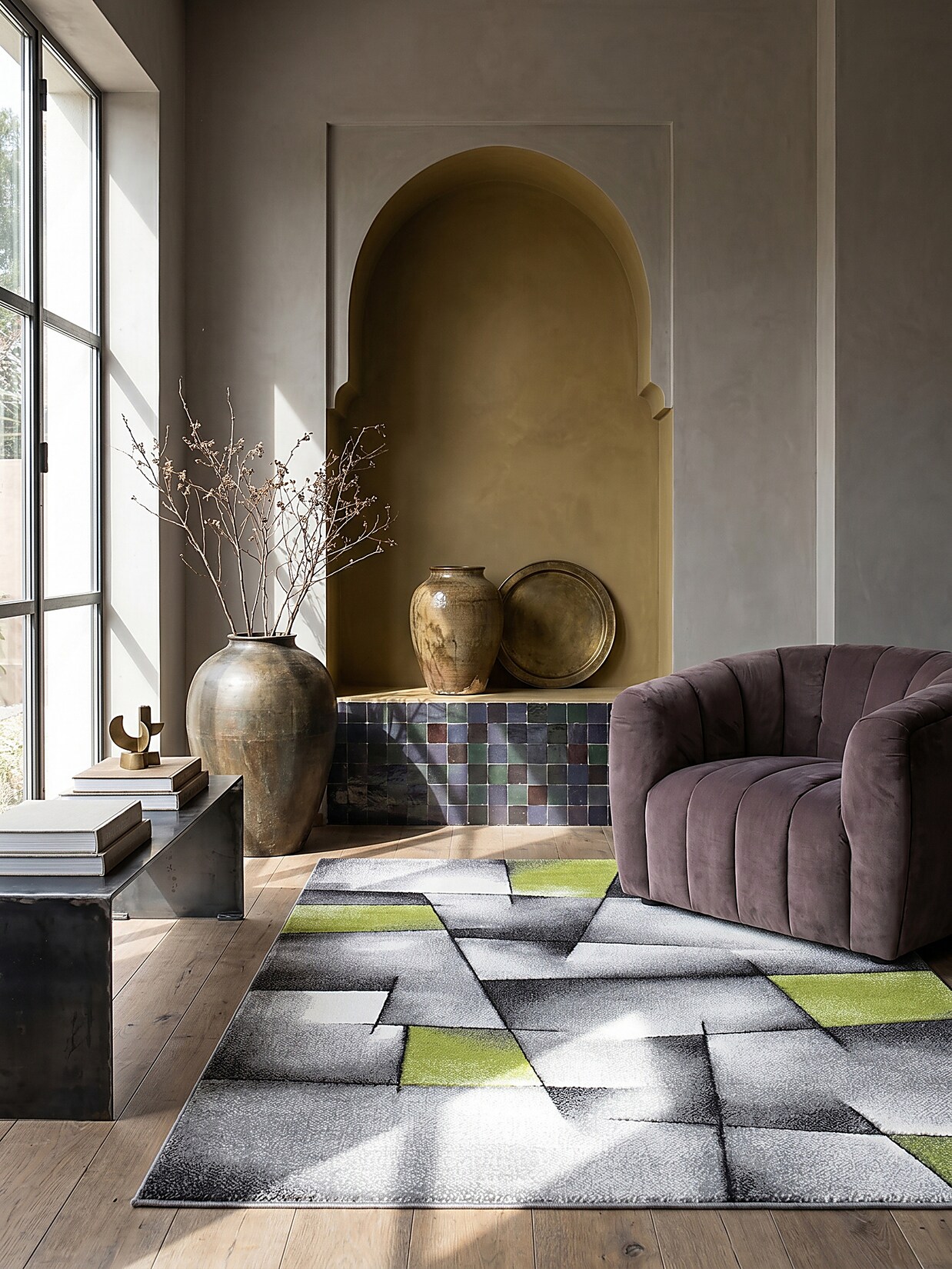 Teppich Kurzflor Grün 160x230 cm - BIENO Kadima Design