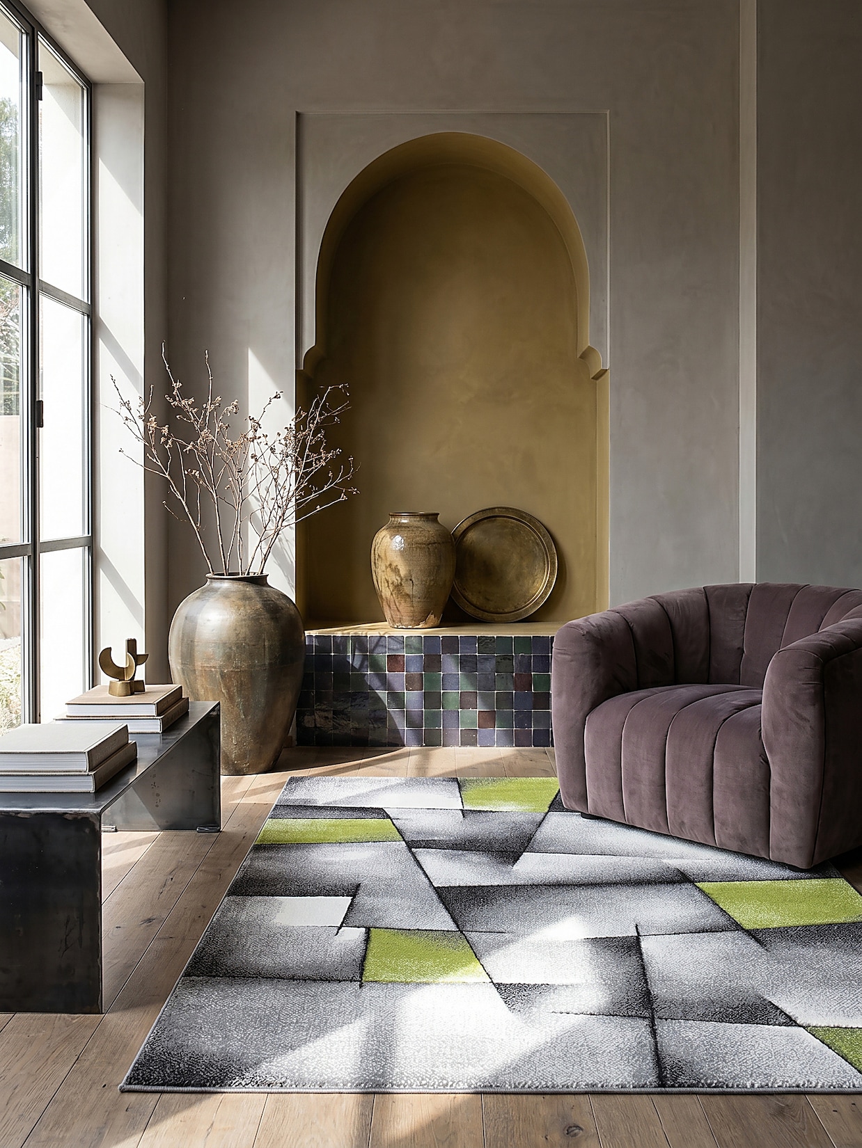 Teppich Kurzflor Grün 120x170 cm - BIENO Kadima Design