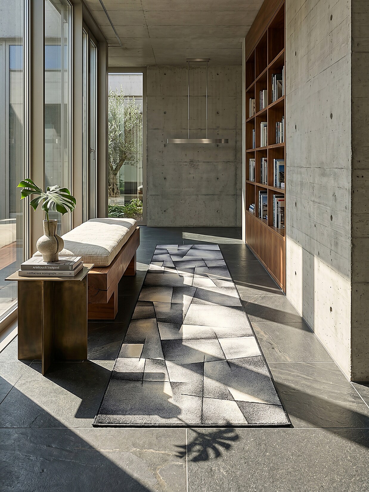Läufer Kurzflor Anthrazit 80x150 cm - BIENO Kadima Design